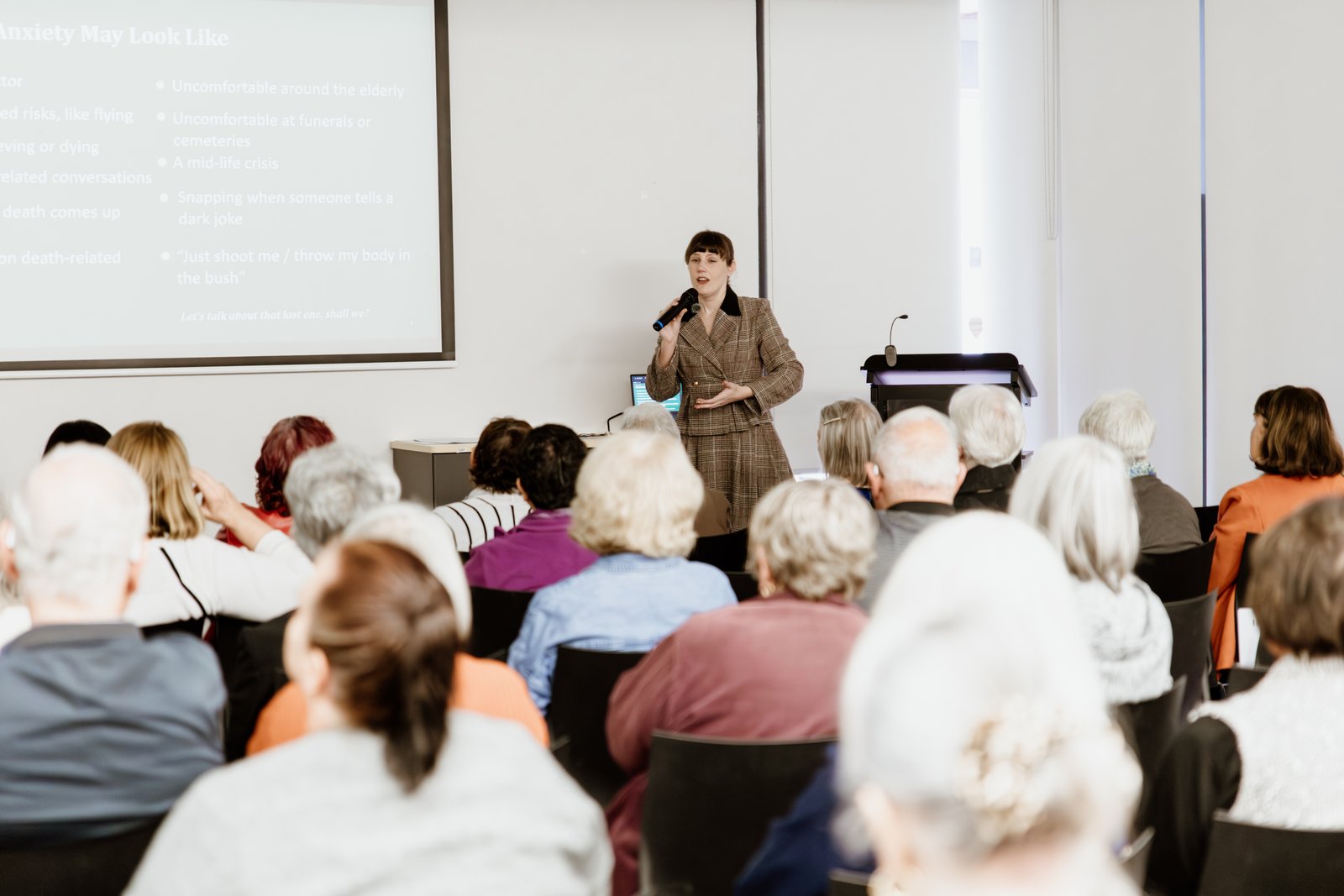 Samantha Waite speaking at a Taboo Education event